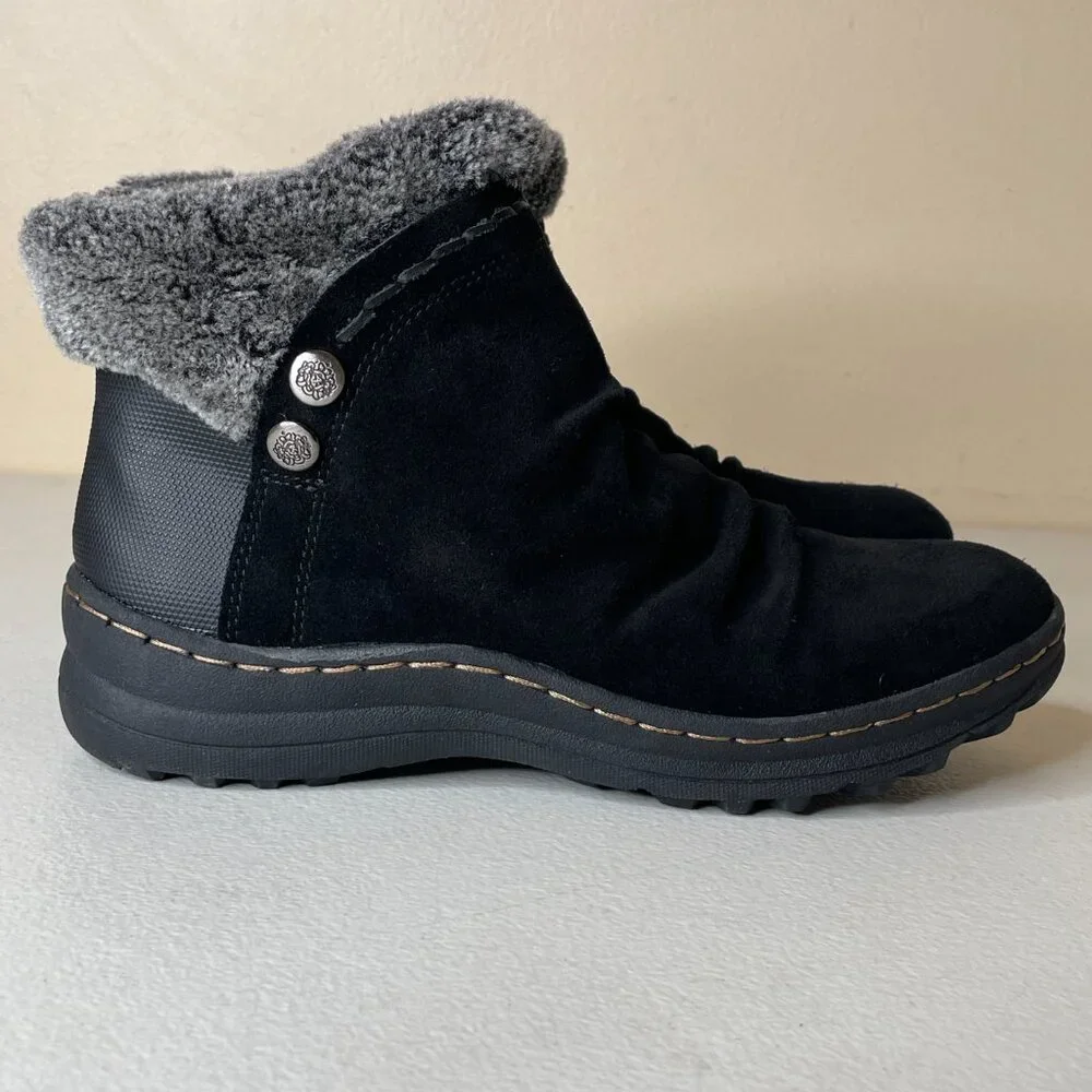 Baretraps Alick Black Slouchy Suede Winter Booties Size 6.5